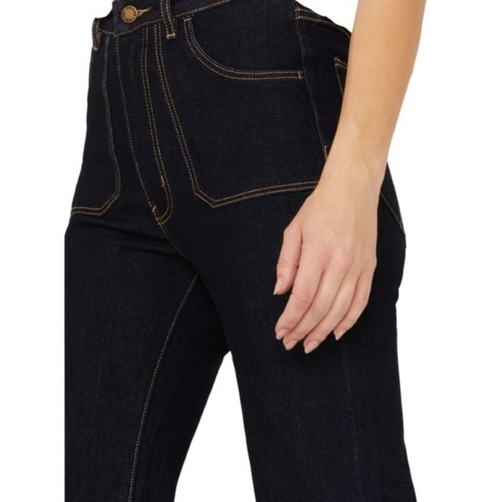 ROLLA’S EASTCOAST HIGH RISE FLARE ORGANIC COTTON JEANS IN LUX BLUE - Picture 6 of 15
